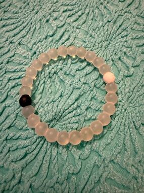 Lokai Clear Rubber Bracelet with Black and White Accent Beads